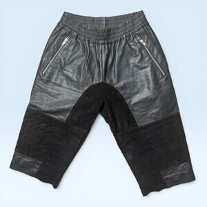 OAK Surface to Air BMX Leather Shorts Black Lamb Nappa Moto Drop Crotch Size S